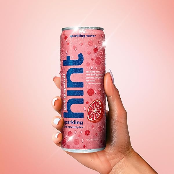 HINT SPARKLING WATER, PINK GRAPEFRUIT – CARBONATED FRUIT-INFUSED WATER WITH ELECTROLYTES, ZERO CALORIES, AND SUGAR FREE – 12 FL OZ CANS (PACK OF 12)
