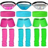 Frienda Women 80s Sport Accessories Set - Neon Leg Warmers, Headband, Wristbands, Holographic - Multicolored - 30 x 15 cm x 39 x 9 cm x 18 x 5 cm x 8 x 8 cm