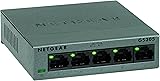NETGEAR GS305-100UKS 5-Port Gigabit Metal Ethernet Desktop/Wallmount Switch,Grey