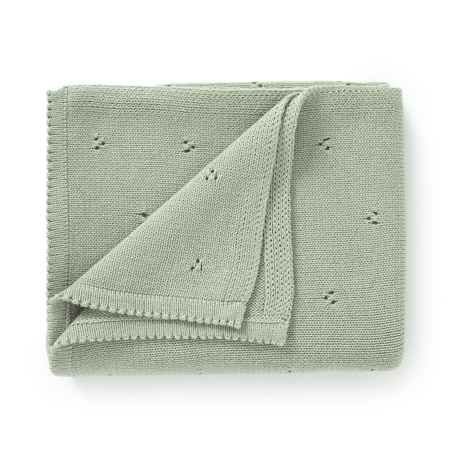 DovFanny Cotton Cellular Baby Blanket Knitted Soft Blanket for Newbron Baby Boy and Girls 100 x 80cm