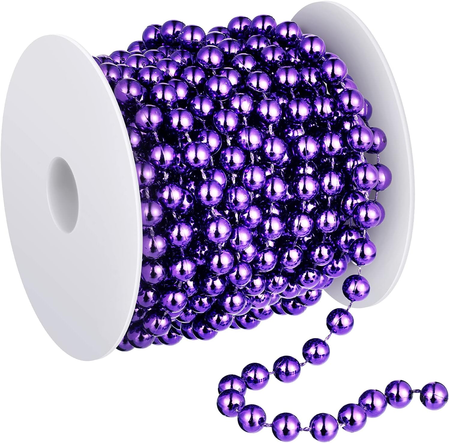 Wreaths, Garlands & Swags - 26 Feet Christmas Tree Beaded Garland Plastic Pearl Strands Chain Artificial Pearls Beads Trim Garland for Xmas Tree Holiday Wedding DIY Decoration Supplies (Purple)