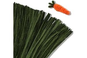 Giwrmu 100 Pieces Pipe Cleaners Chenille Stem, Grass Green Pipe Cleaners Craft, Fuzzy Sticks Craft Supplies, Colored Pipe Cleaner for Creative Handmade DIY Art Craft Project