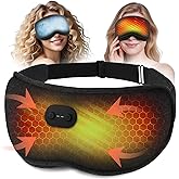 2 in 1 Heated & Cooling Gel Eye Mask - Cooling Eye Mask for Migraine Headaches Relief - Cordless Heated Eye Mask for Dry Eyes 3 Heat Settings Warm Compress for Stye Eye Treatment Washable Pad Cover