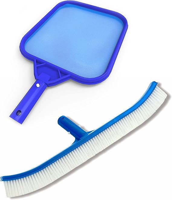 Pool Brush and Pool Skimmer Net Fine Mesh Easily Cleans