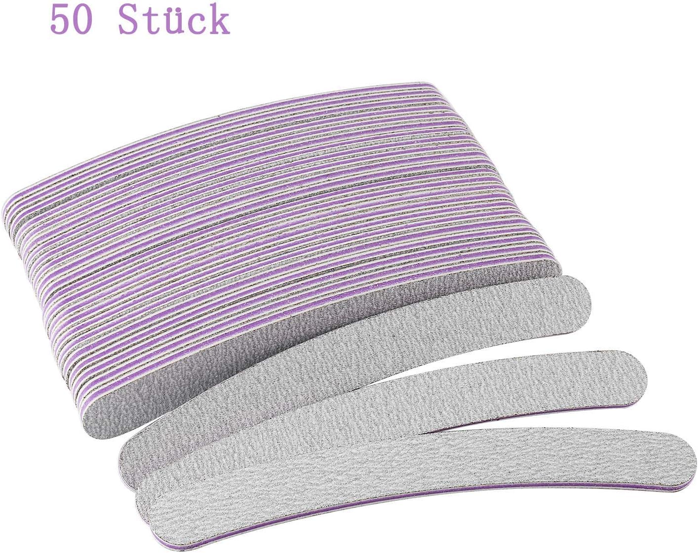 50Pcs Nail File, Professional Nail File Set Double-Sided 100/180 Grit Emery Board Manicure Tools For Nail Grooming and Styling, Nail Buffering Files for Home and Salon Use (178 x 19 x 4mm)