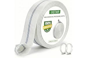 Pool Backwash Hose 2" × 200 FT, Heavy Duty Drain Discharge Hose Flexible Reinforced LayFlat Sump Pump Hose with 2 Clamps, for