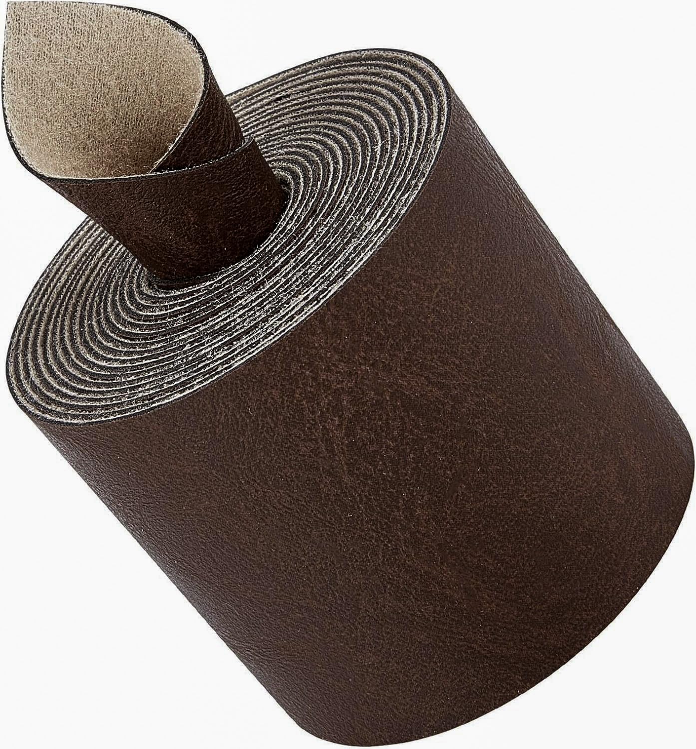 GORGECRAFT 2" Wide Brown Faux Grain Buffalo Leather Strips 79" Long Textured Single Sided Leather Supplies 1.2mm Thick Matte Synthetic Leather Roll for Sewing Diy Craft Jewelry Boxes Cellphone Cases