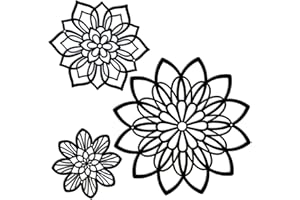 MIRORA 3 Pieces Black Metal Wall Art, Metal Flowers Wall Decor for Living Room, Farmhouse Wall Art, Garden Wall Decor, Office