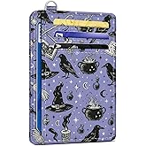 SEAVILIA Credit Card Holder for Women, Magic Goth RFID Wallet Women, Slim Minimalist Front Pocket Card Holder, Cute Thin Travel RFID Blocking Card Case, Small Wallets Woman Gifts Girls
