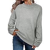 Zyyfly Womens Oversized Mock Neck Sweater Chunky Loose Long Sleeve Casual Fall Knit Pullover Sweaters