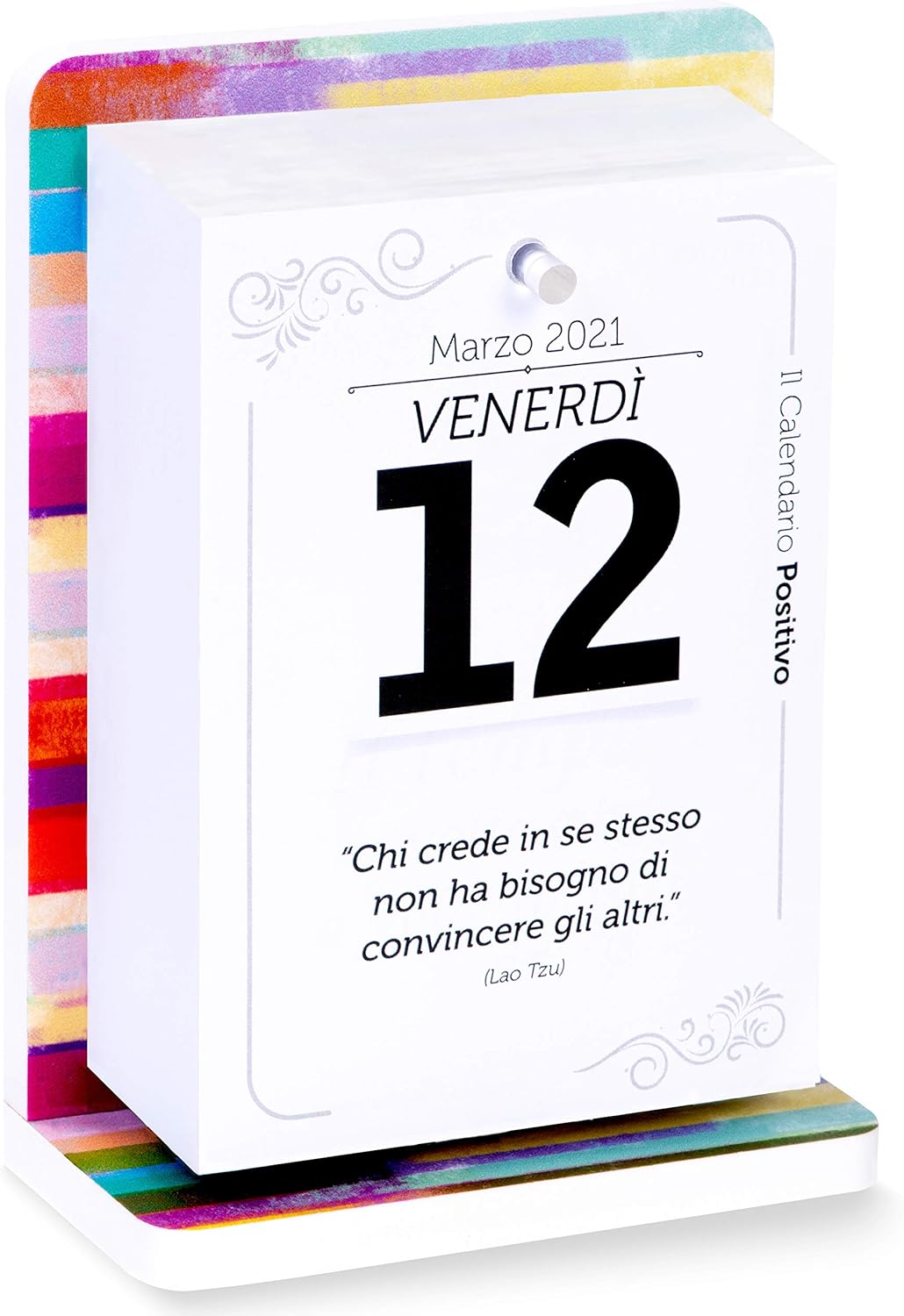 Calendario Positivo 21 Da Tavolo Con Supporto Affronta Le Giornate Col Sorriso Con Un Pensiero Filosofico Idea Regalo Geniale Dimensioni 12x17x6 Prodotto In Italia Amazon It Cancelleria E Prodotti Per Ufficio