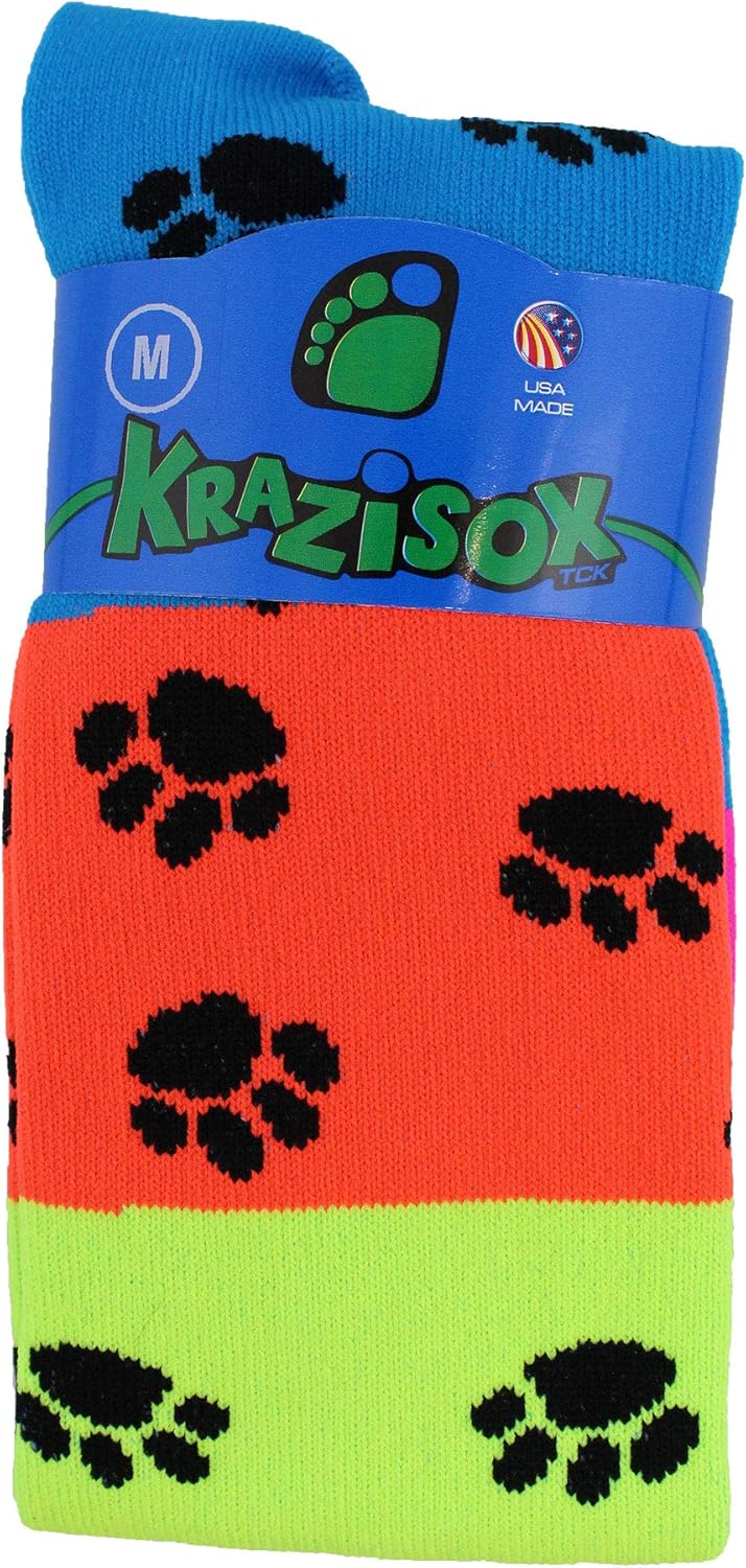 TCK Neon Rainbow Fun Print OTC Socks : Clothing