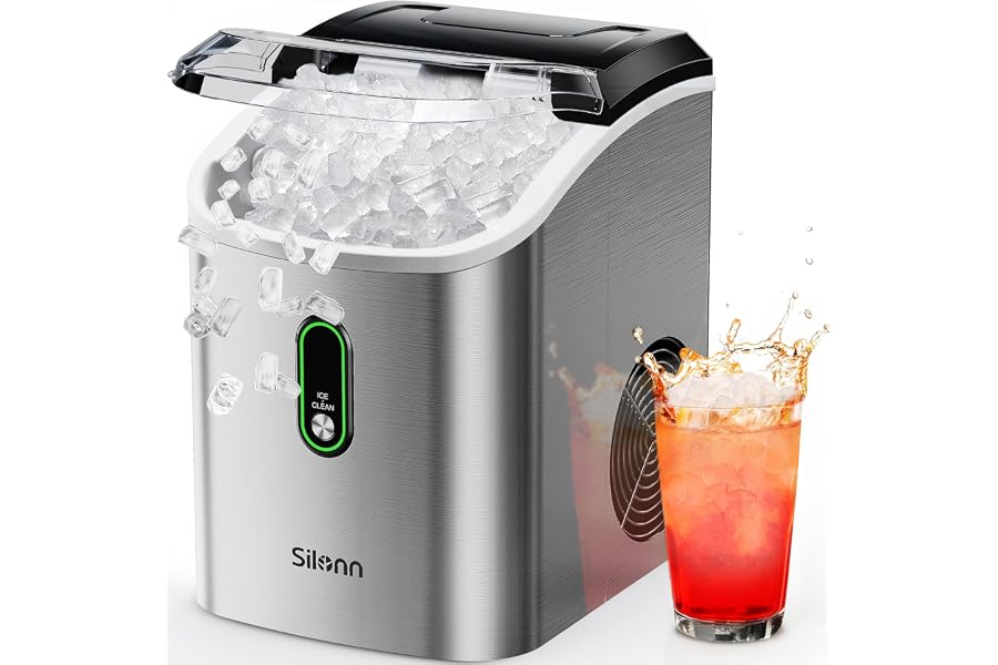 Get It Now Silonn Nugget Ice Maker Countertop, Pellet Ice Machine with Self-Cleaning Function, Sonic