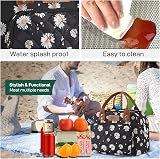 HOMESPON Insulated Lunch Bag for Work Daisy Pattern 27x21x15cm view 5