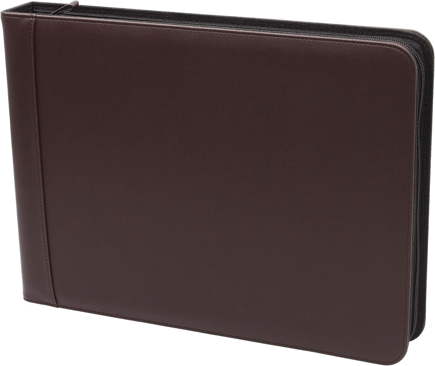 2Fold Zippered Business Check Binder 7 Ring for 3-Up Business Size Checks with Extra Business Card Case - PU Leather Deluxe 7 Ring Checkbook Binder Portfolio with 600 Check Capacity and Storage : Office Products
