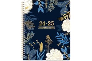 INDEME 2024-2025 Appointment Book - Weekly Appointment Book 2024-2025, Jul 2024 - Jun 2025, 2024-2025 Planner, 8" x 10", Daily/Hourly Planner 2024-2025 wtih Tabs, Half Hour (30 Mins) Interval, Lay-Flat