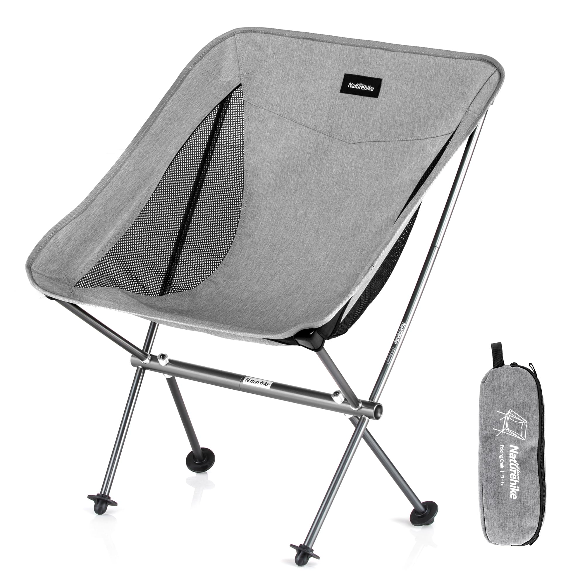 Naturehike YL05 Camping Chair, Lightweight Folding Compact Camp Chair, Fishing Chair, Garden Chair with Carry Bag Portable Chair for Outdoor,Adults,Picnic,Beach 330lbs Capacity