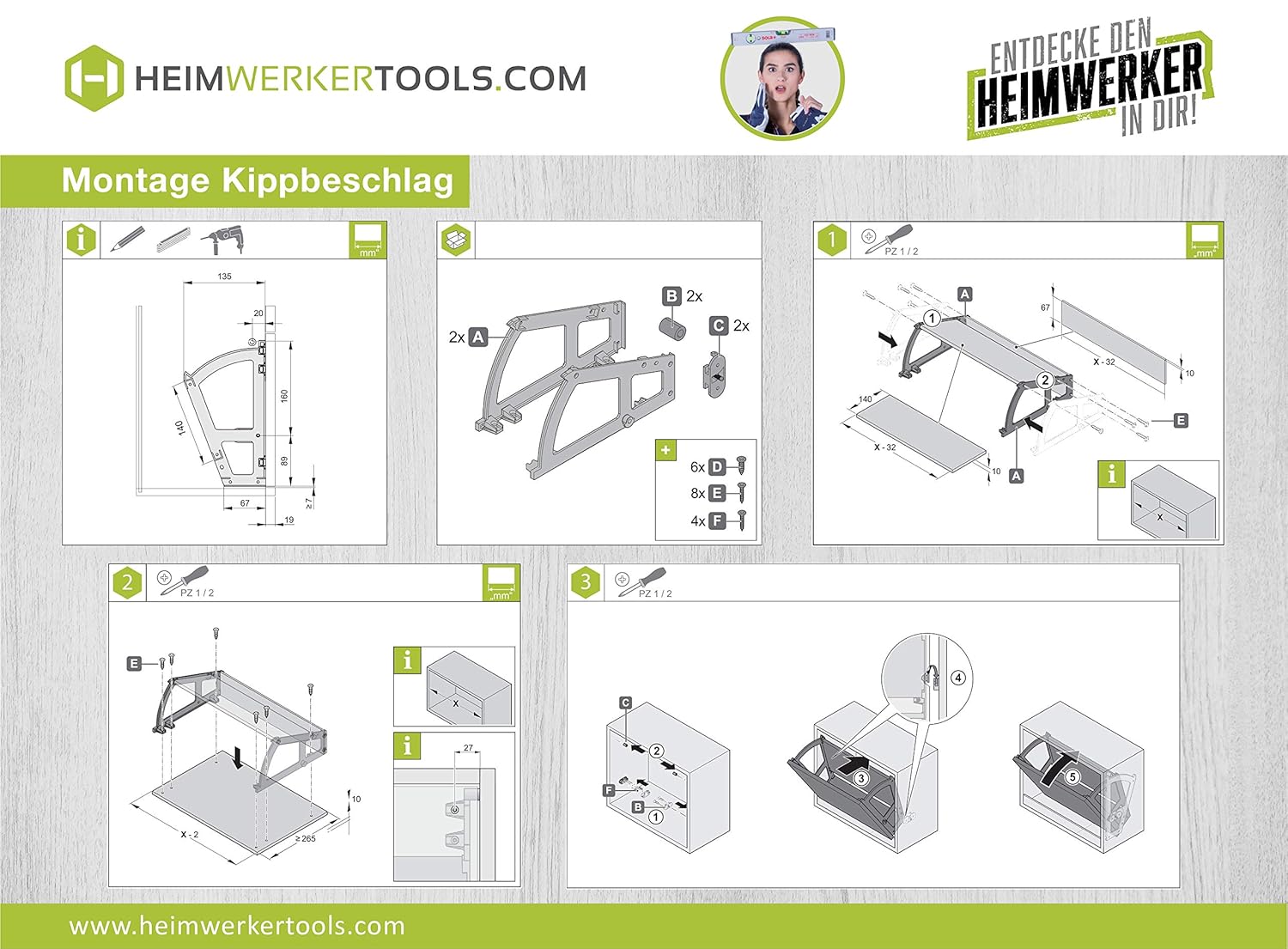 LT Easiyl 4er-Set Schuhschrank Flips-Rahmen Beschläge - Metall Schraubensatz Für Klappschuhschränke