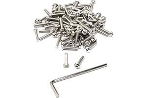 iexcell 100 Pcs M3 x 14 Stainless Steel 304 Hex Socket Button Head Cap Screws Bolts Kit, Thread Pitch 0.5 mm
