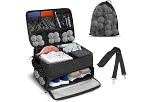 LIWSHWZ 3 Layer Golf Trunk Organizer,Golf Gifts for Men with Separate Mesh Bag for Golf Balls,Large Capacity-40 Golf Balls,2 Pairs of Golf Shoes, Gloves, Clothes, Golf Gift for Men Women