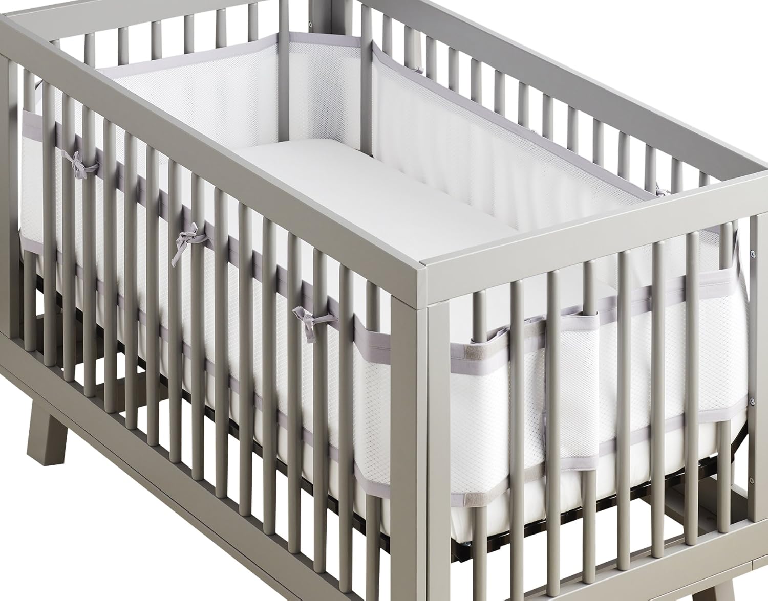 mesh crib bumper for solid back crib