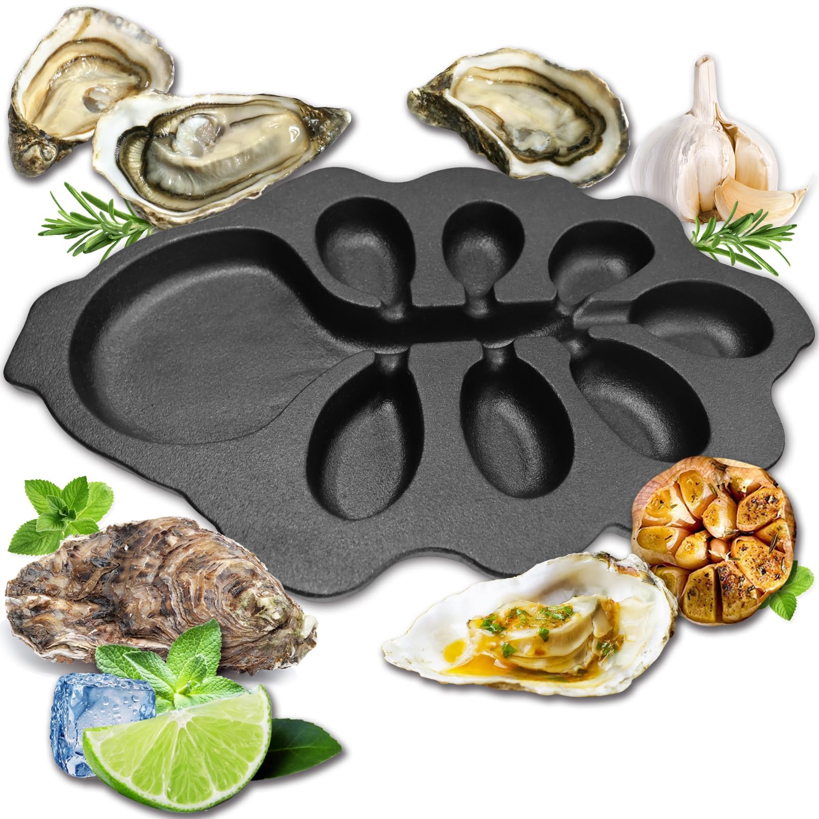 Mua Cast Iron Oyster Grill Pan, Roasted Shrimp Cast Iron Baked Oysters
