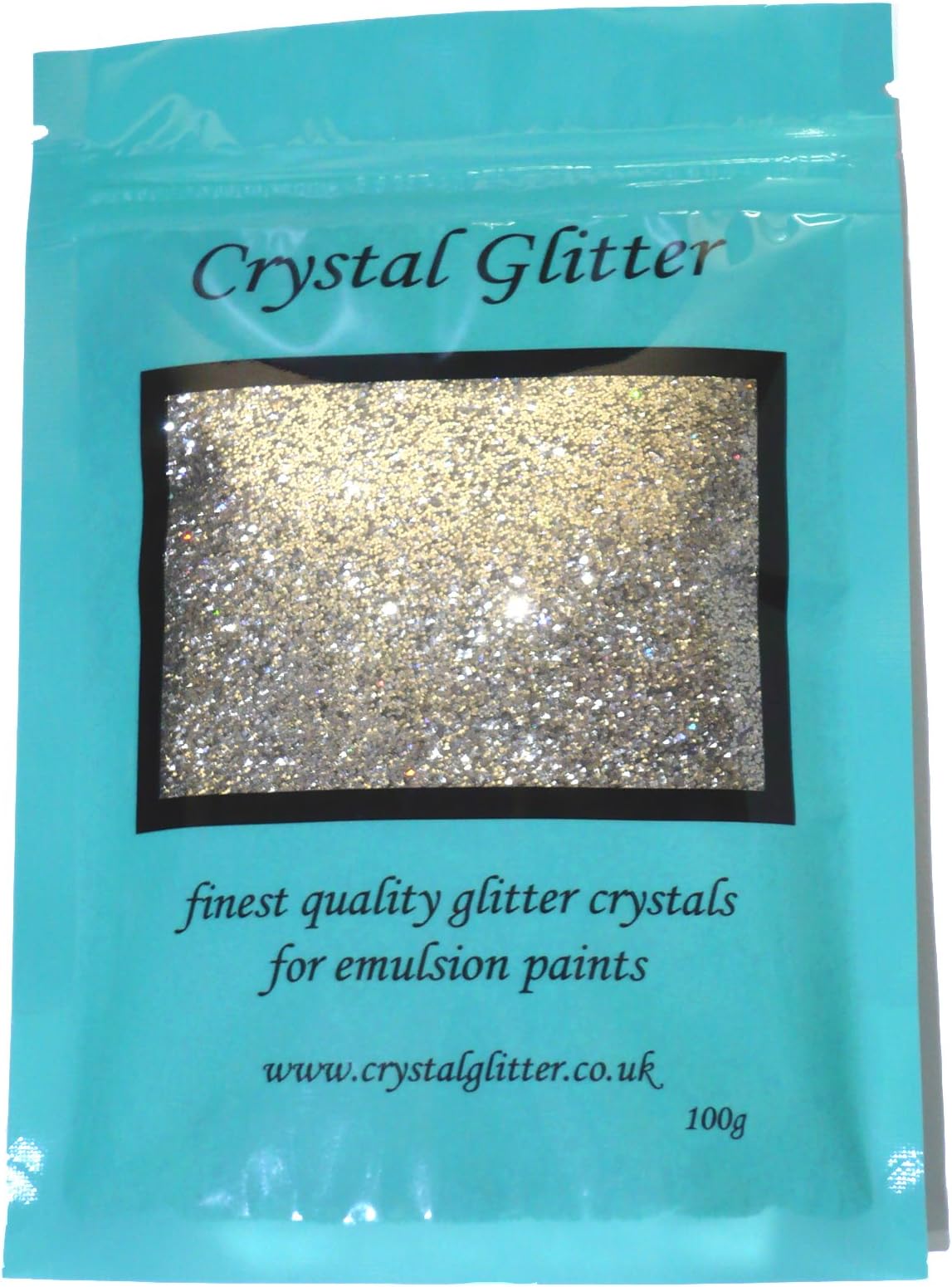 Crystal Glitter for Emulsion Paint, Champagne Silver with Colour Changing Holographic Crystals!