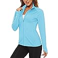 TACVASEN Women's Athletic Jackets Lightweight UV Protection Shirts Full Zip Workout Jacket UPF 50+ Long Sleeve Sun Shirt