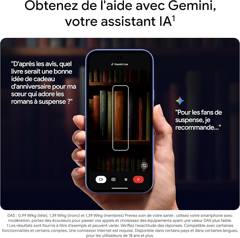 Pixel 10a – Sept Ans de mises à Jour et de Nouvelles fonctionnalités, Plus de 30 Heures d'autonomie, Coach Photo, Gemini Live, Sécurité Pixel – Lavande, 128GB