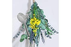 GIFUGI Dried Real Eucalyptus Stems & Lavender for Shower, Eucalyptus Shower Plant, 6 Kinds 16'' Natural Shower Eucalyptus Hanging Set, Wedding Decor Home Decor Farmhouse Bathroom Decor DIY Artificial Plants