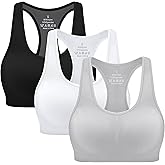 MIRITY Women Racerback Sports Bras - High Impact Workout Gym Activewear Bra Pack of 3