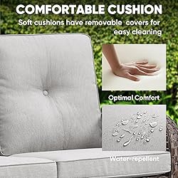 HUMMUH 4-Piece Patio Furniture Wicker Outdoor