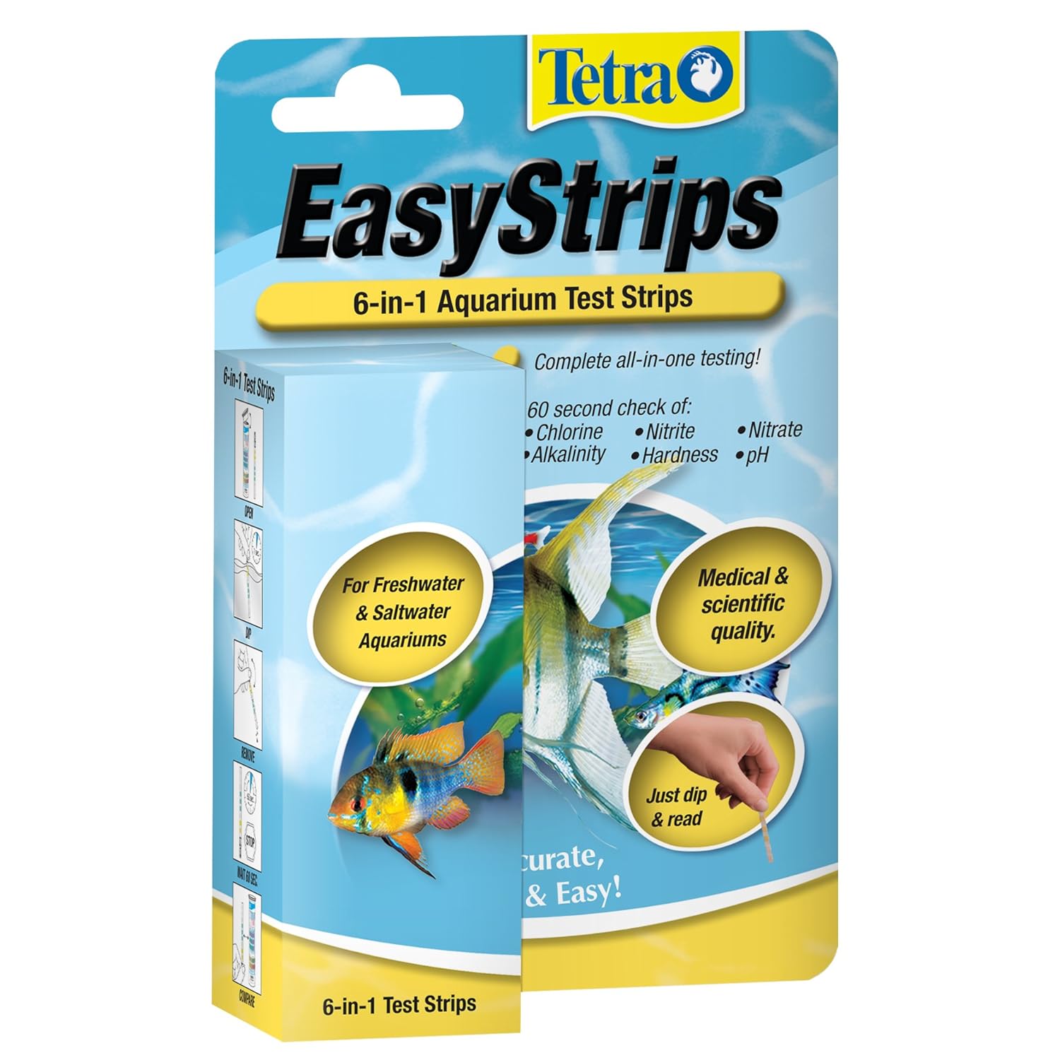 Tetra EasyStrips 6in1 Aquarium Test Strips for Fresh/Salt Water 25