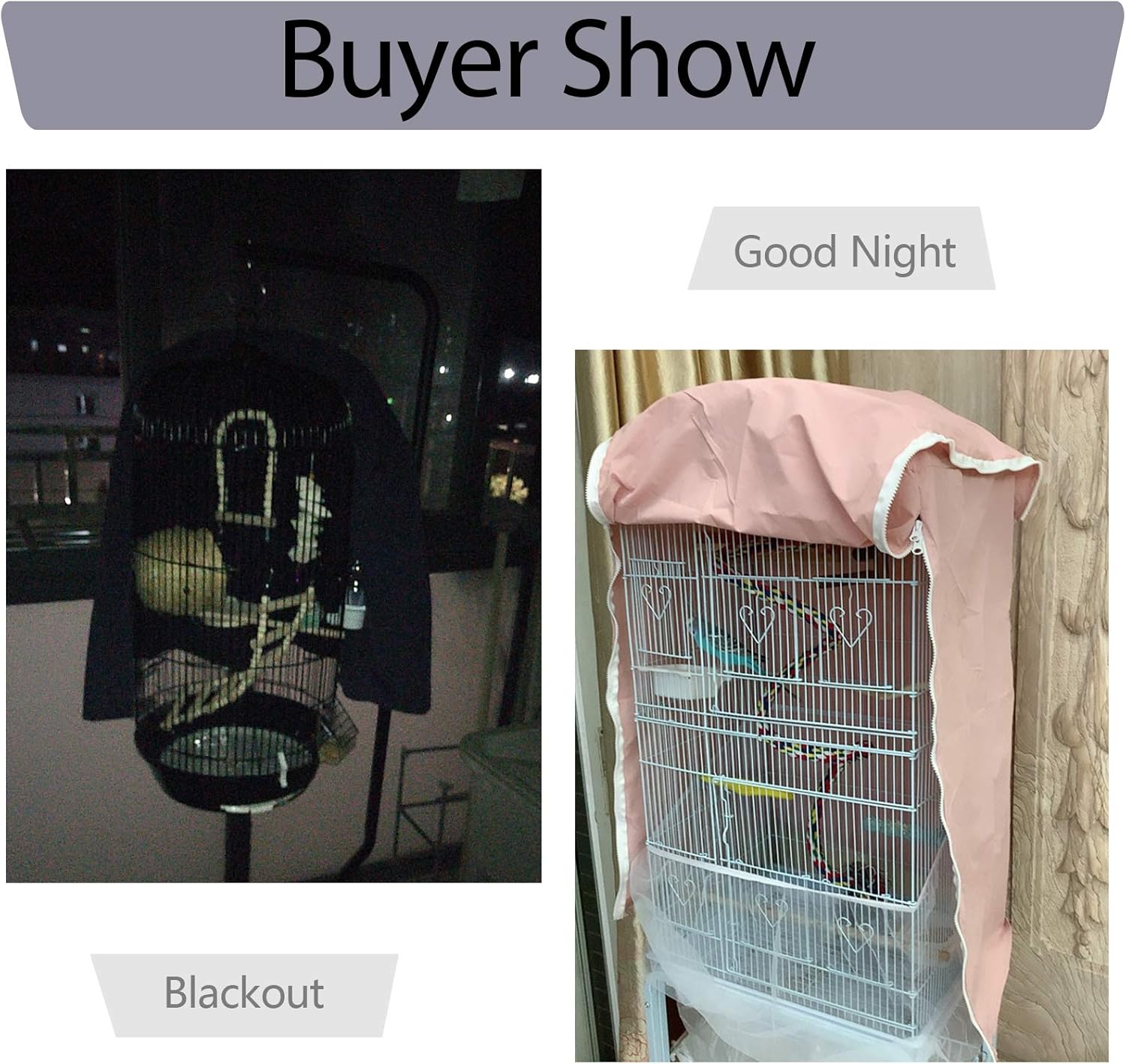 Bonaweite Birdcage Cover Parrot Cage Cover Shade Pet Universal Blackout Windproof Light-Proof Sleep Reduces Distractions Night Accessories Cloth Without Cage : Kitchen & Dining