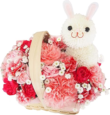Amazon 花金 高岡本店 アニマル うさぎ キャラクター アニマル アレンジメント 誕生日 母の日 お見舞い 結婚記念日 敬老の日 クリスマス 花束 フラワーアレンジ うさぎ バニー ラビット 花束 オンライン通販
