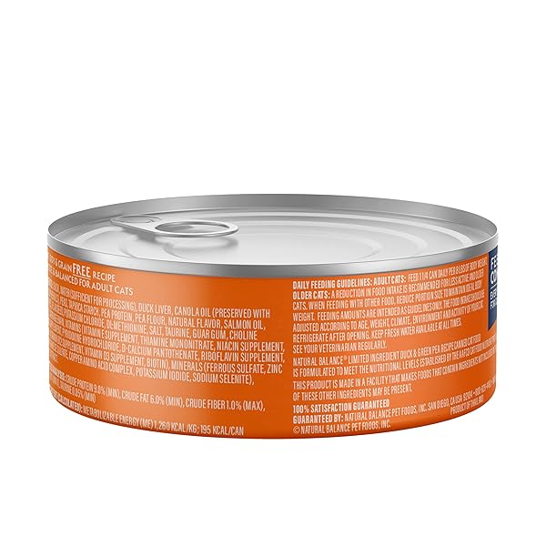 NATURAL BALANCE LIMITED INGREDIENT ADULT GRAIN-FREE WET CANNED CAT FOOD, DUCK & GREEN PEA RECIPE, 5.5 OUNCE (PACK OF 24)