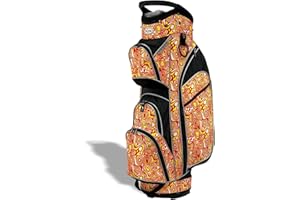 Womens Golf Bag - Taboo Fashions Lightweight Ladies Cart Bag, 14-Way, 7 Zippered Pockets, Rain Hood, Tee Holder, with Insulated Cooler Beverage Compartment (Colorful Patterns)