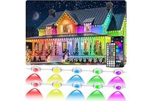 CETELUMA 300FT Permanent Outdoor RGB Lights, IP67 Waterproof Smart Eave Lighting, with App/Remote Control Eaves Light, DIY LED Scenes Modes for House Roof Decor,Christmas,Party,All Holiday and Daily.