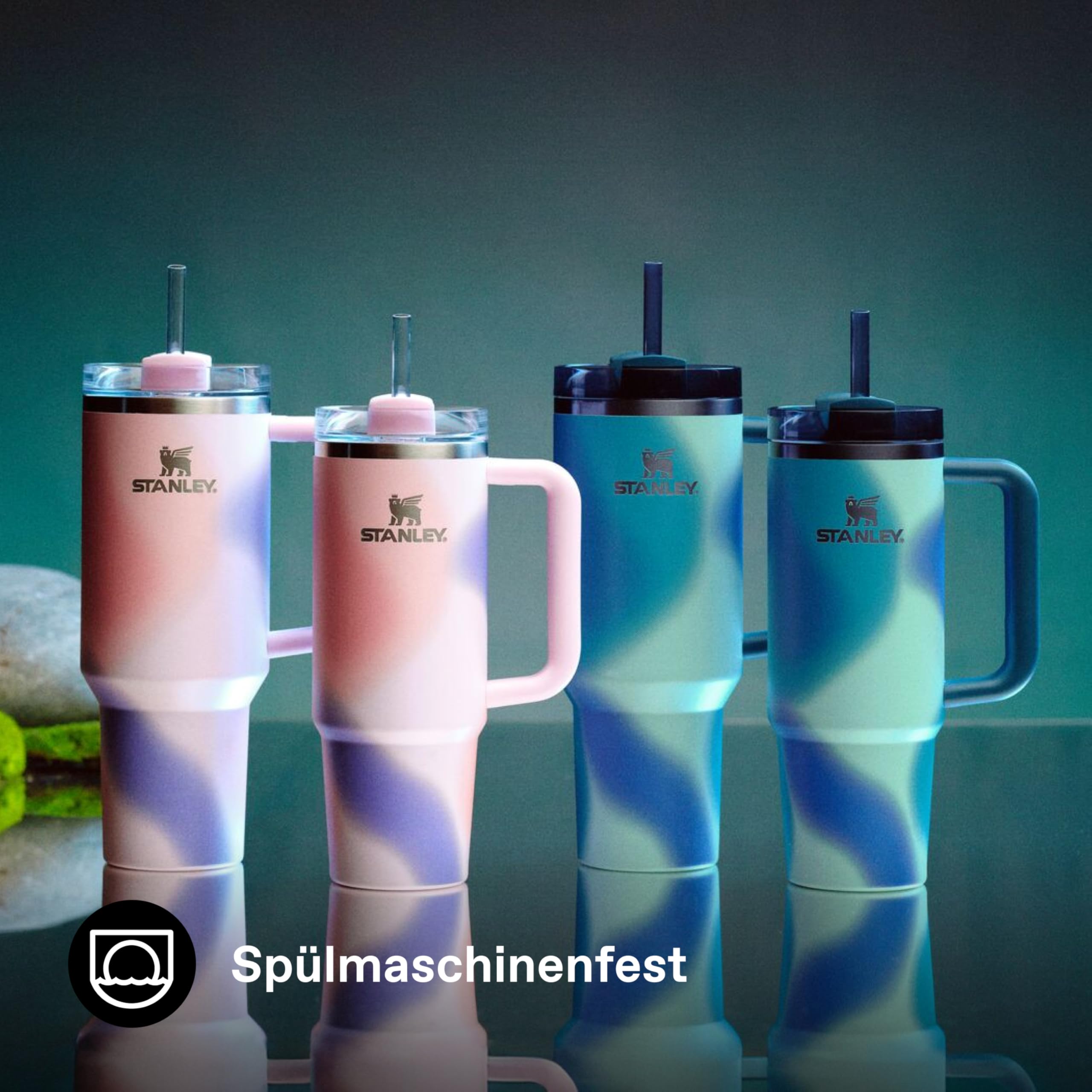 STANLEY 1913 Quencher H2.0 Flowstate Trinkflasche Mit Strohhalm 0.89L - Thermobecher Kühlt 9 Stunden - 40 Stunden Eisgekühlt - Thermosflasche BPA Frei - Edelstahl Trinkbecher - Rose Petal Motion 7