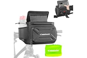 Himiway Multifunctional Bike Handlebar Bag with Foldable TPU Phone Holder 6.0-8.0" & 2 Bottle Mesh Bags IP65 Waterproof Bike Front Handlebar Bag Large Capacity 5 L Bike Bag with Quick Release Design