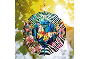 64DECALS 64memory Butterfly Wind Spinner, Butterfly Wind Spinner Hanging for Yard and Garden, Unique Gift Wind Spinner, 3D Hanging Wind Spinner Outdoor, Cute Butterfly Wind Spinner