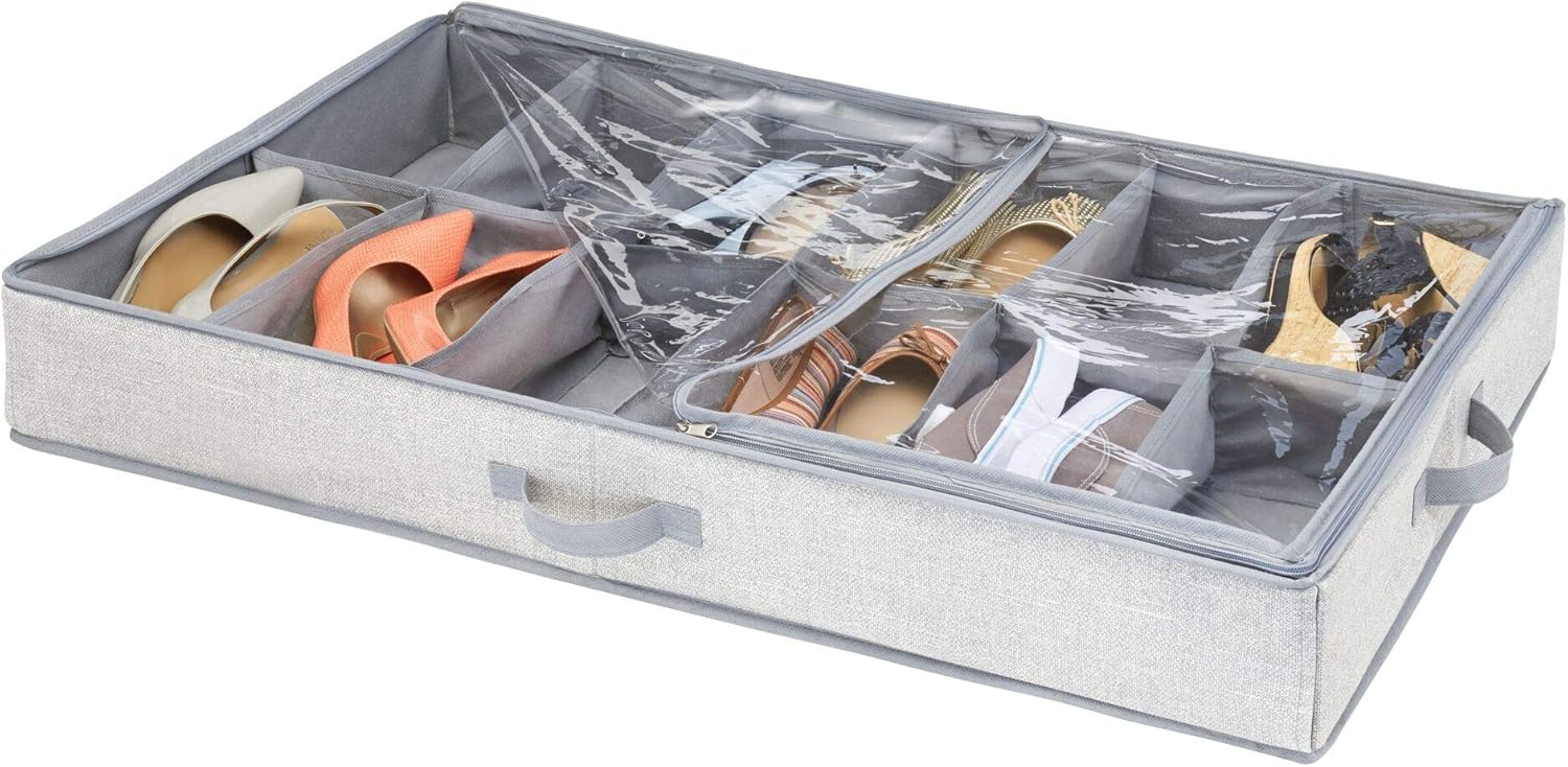 iDesign Aldo Fabric Under Bed Shoe Organizer