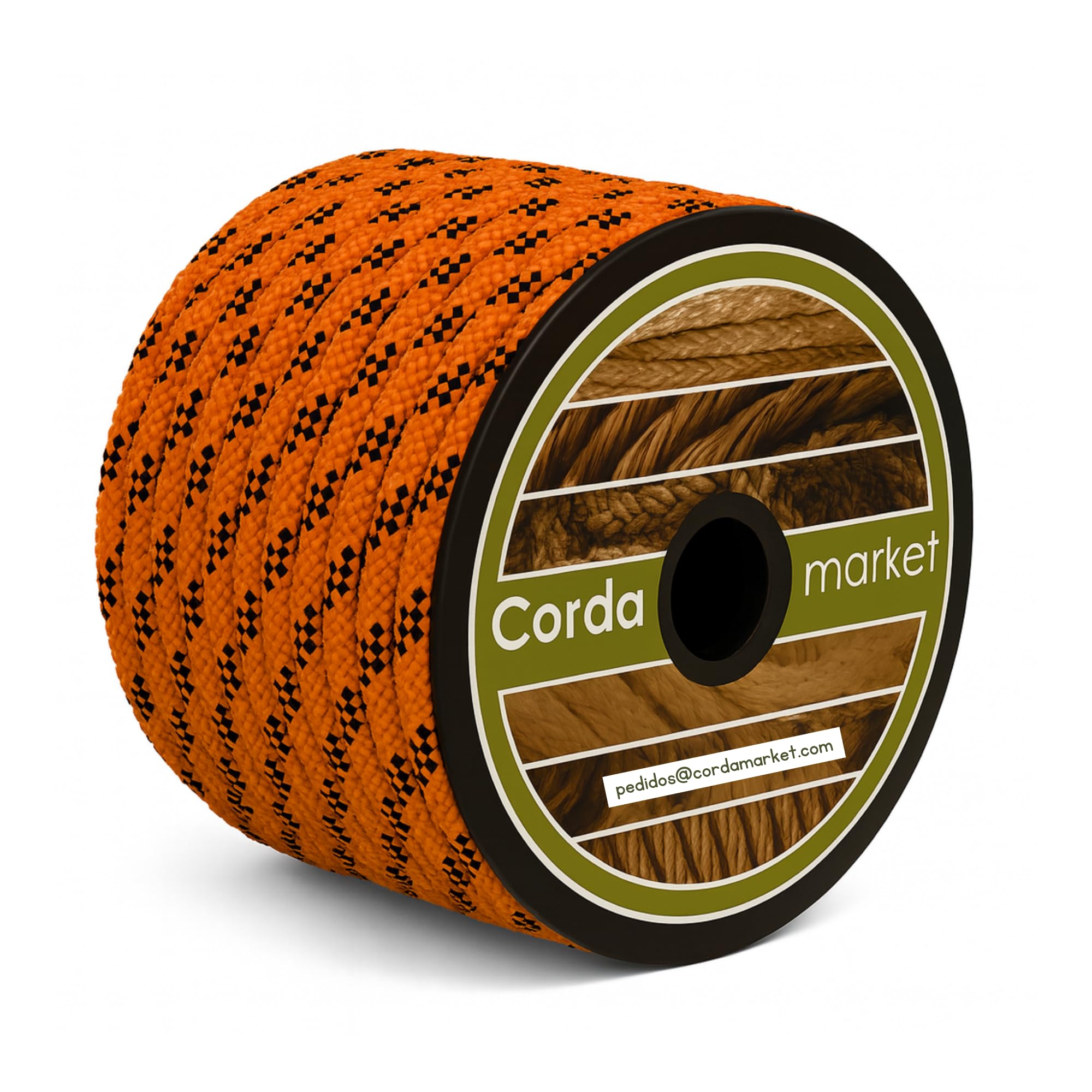 CORDAMARKET 10 mm Halyard Rope, Adults Unisex, Fluorescent Orange, 25 mts