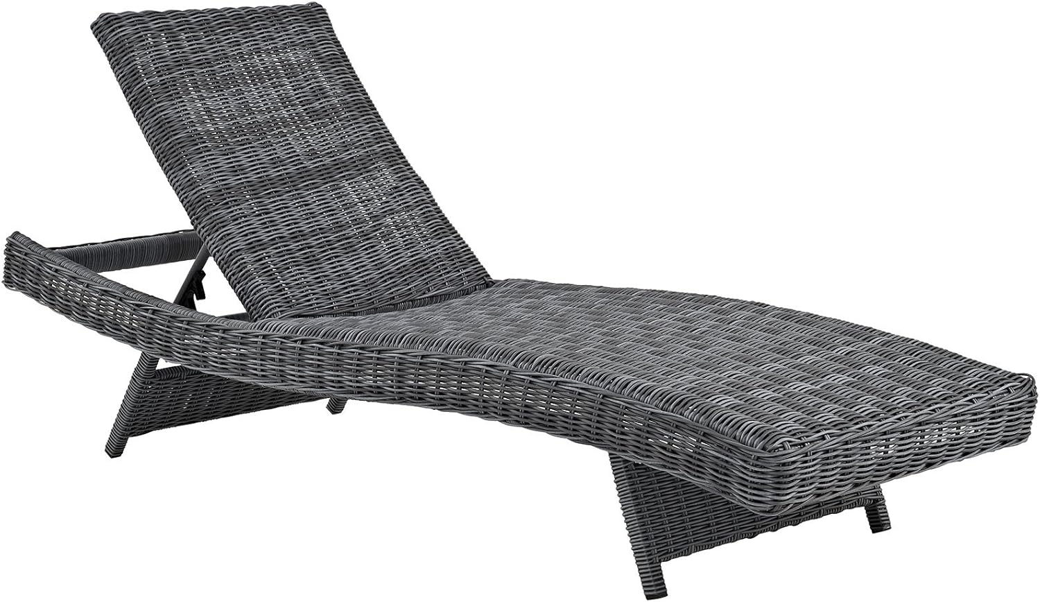 Modway Summon Wicker Rattan Outdoor Patio Sunbrella Fabric Chaise Lounge Chair in Canvas Tuscan: Kitchen & Dining