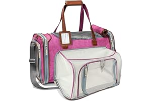Mr. Peanut's Gold Series Big Apple XL Expandable Airline Capable Soft Sided Pet Carrier, Premium Brand Self Locking Zippers, Plush Faux Fleece Bedding with a Sturdy Plywood Base (Rosa Red)
