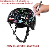 Wipeout Unisex Youth Dry Erase Bike Helmet Black Ages 8+ Stencils Markers view 2