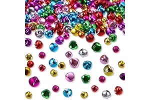 ZHANMAI Christmas Bells, 300 Pieces Craft Bells, DIY Bells for Wreath, Holiday Home and Christmas Decoration (Multi-Color, 0.3/0.4/0.47 inch)
