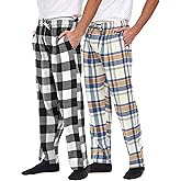 Andrew Scott Men's Cotton Super Soft Flannel Plaid Pajama Pants- 2 Pack