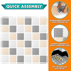 ProSource Foam Puzzle Floor Play Mat for Kids and
