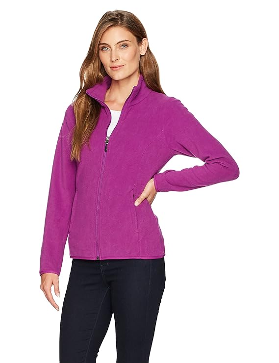 Amazon Essentials Womens Full-Zip Polar Fleece Jacket, Plum Purple, X-Small